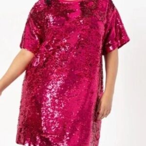 Eloquii Pink Sequin Dress